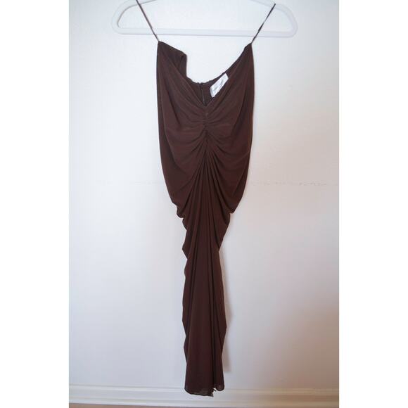 Ronny Kobo Chase Maxi Skirt Ruched Brown‎ Medium - Picture 6 of 9